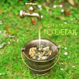 KORVIXA Solar Water Fountain Home Garden Decoration LED Tap in Gold - Size: 100 cm x 100 cm - thumbnail 5