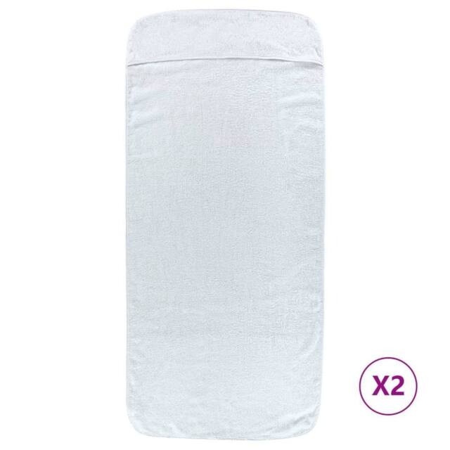 Berkfield Home Beach Towels 2 pcs White 60x135 cm Fabric 400 GSM - image 1