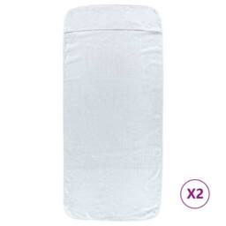 Berkfield Home Beach Towels 2 pcs White 60x135 cm Fabric 400 GSM