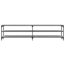 Berkfield Home TV Cabinet Grey Sonoma 200x30x50 cm Engineered Wood & Metal - Size: 200 x 30 x 50 cm - thumbnail 5