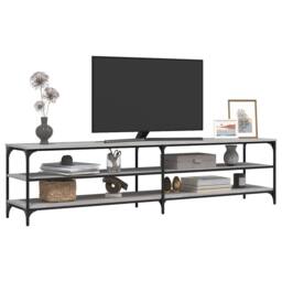 Berkfield Home TV Cabinet Grey Sonoma 200x30x50 cm Engineered Wood & Metal - Size: 200 x 30 x 50 cm - thumbnail 4