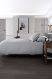 The Lyndon Company St Quentin 100% Cotton Reversible Duvet Bedlinen - Deyongs 1846 in Grey - Size: Super King - thumbnail 3