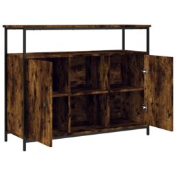 Berkfield Home Sideboard Smoked Oak 100x35x80 cm Engineered Wood in Brown - Size: 100 x 35 x 80 cm - thumbnail 5