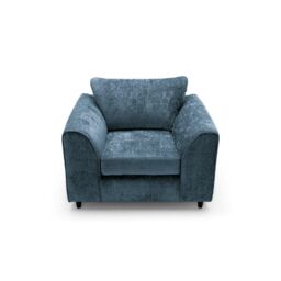 Abakus Direct Harriet Crushed Chenille Armchair Chair in Dark Blue - thumbnail 4