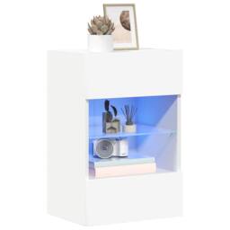 Berkfield Home TV Wall Cabinets with LED Lights 2 pcs White 40x30x60.5 cm - thumbnail 4