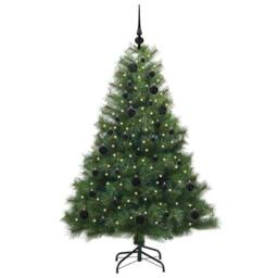 Berkfield Home Realistic Artificial Christmas Tree with 150 LEDs Green 150 cm PE - thumbnail 1