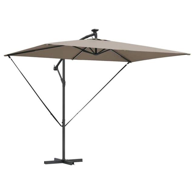 Berkfield Home Cantilever Banana Parasol with Lock Taupe 294 x 200 x 254 cm