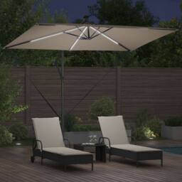 Berkfield Home Cantilever Banana Parasol with Lock Taupe 294 x 200 x 254 cm - thumbnail 4