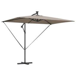 Berkfield Home Cantilever Banana Parasol with Lock Taupe 294 x 200 x 254 cm - thumbnail 1