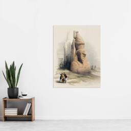 "Artery8 Luxor Temple Ramses II Statue D. Roberts Vintage Wall Art Print Poster in Beige - Size: W18"" x H24""" - thumbnail 4