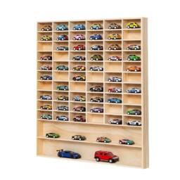 FLAVORA Wooden Model Car Storage Cabinet Model Car Matchbox Car Storage in Natural - Size: 500mm - thumbnail 1