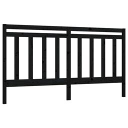 Berkfield Home Bed Headboard Black 206x4x100 cm Solid Wood Pine - Size: 206 x 4 x 100 cm - thumbnail 2