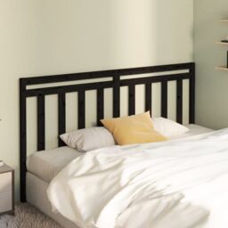 Berkfield Home Bed Headboard Black 206x4x100 cm Solid Wood Pine - Size: 206 x 4 x 100 cm - thumbnail 3