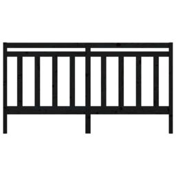 Berkfield Home Bed Headboard Black 206x4x100 cm Solid Wood Pine - Size: 206 x 4 x 100 cm - thumbnail 4