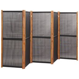 Berkfield Home 5-Panel Room Divider Black 350x180 cm - thumbnail 3
