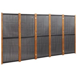Berkfield Home 5-Panel Room Divider Black 350x180 cm - thumbnail 2