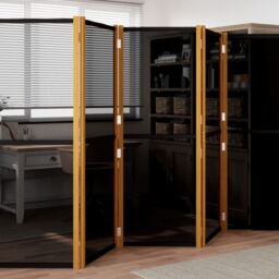Berkfield Home 5-Panel Room Divider Black 350x180 cm - thumbnail 1