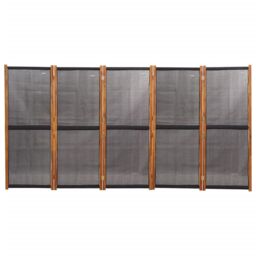 Berkfield Home 5-Panel Room Divider Black 350x180 cm - thumbnail 4