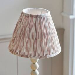 Netlighting Higgledy Gloss Almond White Table Lamp Fabric Ikat Shade 25cm E14 - thumbnail 3