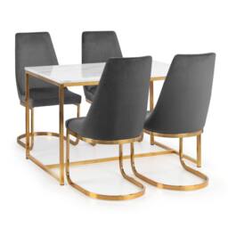 Cheshire Premium Scalino 120cm Dining Table - Gold - thumbnail 6