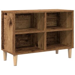 Berkfield Home TV Cabinet with Wooden Leg Old Wood 69.5x30x50 cm in Brown - thumbnail 2