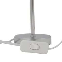 First Choice Lighting Set of 2 Chrome Stick Table Lamps with White Laser Cut Shades in Silver - thumbnail 4