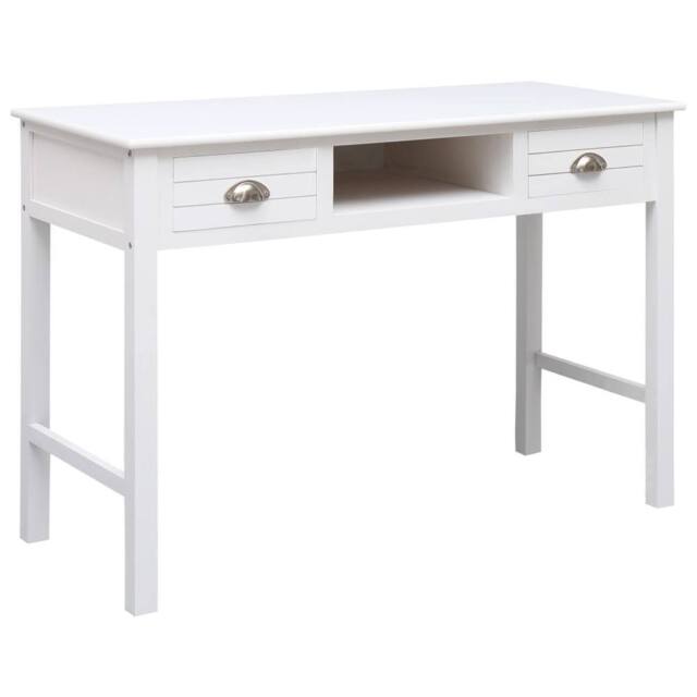 Berkfield Home Writing Desk White 110x45x76 cm Wood - Size: 110 x 45 x 76 cm - image 1