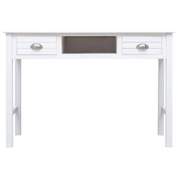 Berkfield Home Writing Desk White 110x45x76 cm Wood - Size: 110 x 45 x 76 cm - thumbnail 4