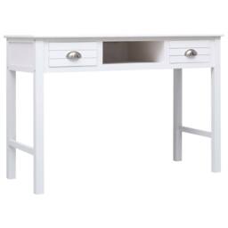 Berkfield Home Writing Desk White 110x45x76 cm Wood - Size: 110 x 45 x 76 cm - thumbnail 2