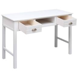 Berkfield Home Writing Desk White 110x45x76 cm Wood - Size: 110 x 45 x 76 cm - thumbnail 3