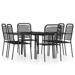 Berkfield Home 7 Piece Garden Dining Set Black - thumbnail 2