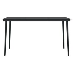 Berkfield Home 7 Piece Garden Dining Set Black - thumbnail 6