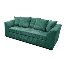 Furnishings For Less UK Monaco Chenille Fabric 3 Seater Sofa Scatter Back Curved Arm in Teal - thumbnail 2