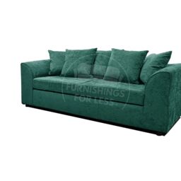 Furnishings For Less UK Monaco Chenille Fabric 3 Seater Sofa Scatter Back Curved Arm in Teal - thumbnail 4