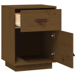 Berkfield Home Bedside Cabinets 2 pcs Honey Brown 40x34x55 cm Solid Wood Pine - Size: 40 x 34 x 55 cm - thumbnail 7