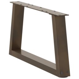 Berkfield Home Dining Table Legs V-Shape 2 pcs Natural Steel 50x(30-31.3) cm Steel in Brown - thumbnail 4