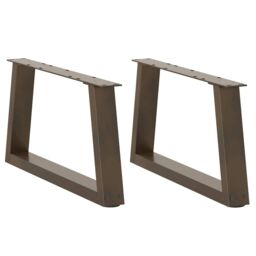 Berkfield Home Dining Table Legs V-Shape 2 pcs Natural Steel 50x(30-31.3) cm Steel in Brown