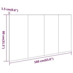 Berkfield Home Bed Headboard Grey Sonoma 160x1.5x80 cm Engineered Wood - thumbnail 7