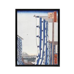 "Artery8 Dyers Quarters Kanda Framed Canvas Wall Art Print Utagawa Hiroshige in Blue - Size: W12"" x H16""" - thumbnail 1