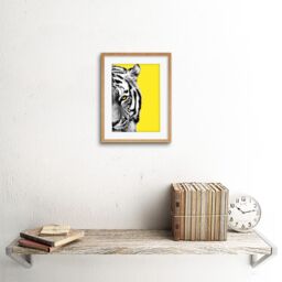 "Artery8 Wall Art Print Close up Beasties Tiger Art Framed 9x7 inch in Beige - Size: W7"" x H9""" - thumbnail 2