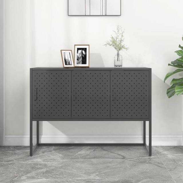 Berkfield Home Sideboard Anthracite 105x35x75 cm Steel in Black - Size: 105 x 35 x 75 cm - image 1