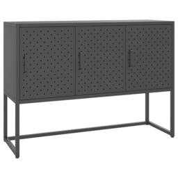 Berkfield Home Sideboard Anthracite 105x35x75 cm Steel in Black - Size: 105 x 35 x 75 cm - thumbnail 2