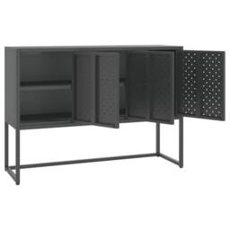 Berkfield Home Sideboard Anthracite 105x35x75 cm Steel in Black - Size: 105 x 35 x 75 cm - thumbnail 4