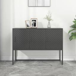 Berkfield Home Sideboard Anthracite 105x35x75 cm Steel in Black - Size: 105 x 35 x 75 cm - thumbnail 1