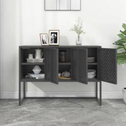 Berkfield Home Sideboard Anthracite 105x35x75 cm Steel in Black - Size: 105 x 35 x 75 cm - thumbnail 3