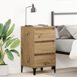 Berkfield Home Bedside Cabinet Artisan Oak 40x35x70 cm Engineered Wood in Brown - Size: 40 x 35 x 70 cm - thumbnail 1