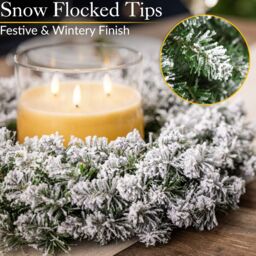Christow Christmas Wreath Frosted Green Artificial Door Decoration 45cm (S) 60cm (L) - Size: Large - thumbnail 4