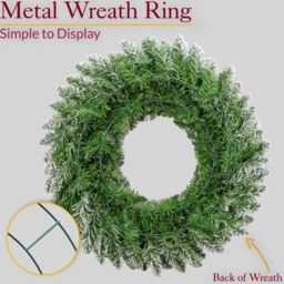 Christow Christmas Wreath Frosted Green Artificial Door Decoration 45cm (S) 60cm (L) - Size: Large - thumbnail 6