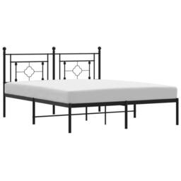 Berkfield Home Metal Bed Frame with Headboard Black 160x200 cm - thumbnail 3