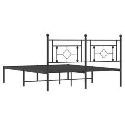 Berkfield Home Metal Bed Frame with Headboard Black 160x200 cm - thumbnail 7